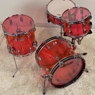 Ludwig 18/12/14/5x14" Vistalite Jazzette Drum Set - Pink Vistalite w/ Exclusive 18" BD! image 4