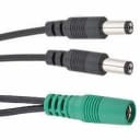 Voodoo Lab Power Supply Cable Adapter Current Doubler (2.1 mm, center negative, green jack)