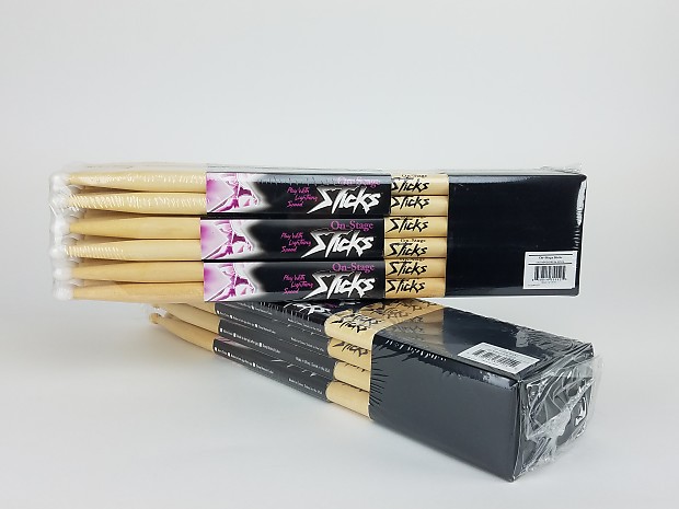 On-Stage MW7A 7A Wood Tip Maple Drumsticks (12 Pair) image 1