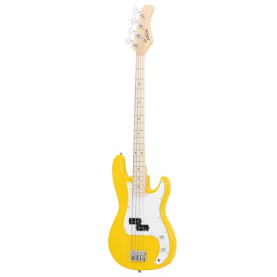 Glarry GP II Electric Bass Guitar with Wilkinson Pickup, Warwick Bass Strings, Bone Nut 2020s Yellow image 17