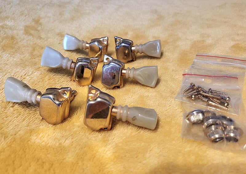 Vintage 1970s Ibanez-Greco Les Paul & SG Custom Tulip-Gold Tuners Set image 1