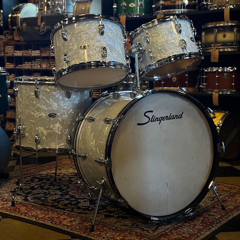 VINTAGE 1970's Slingerland Modern Solo Outfit in White Marine | Reverb