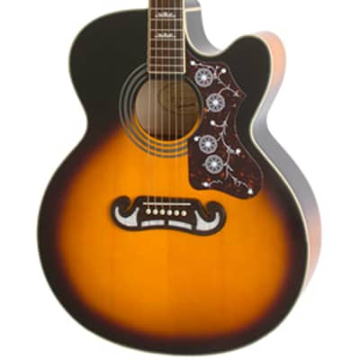 Epiphone EJ-200 EC Studio Acoustic-Electric Guitar, Vintage Sunburst image 6