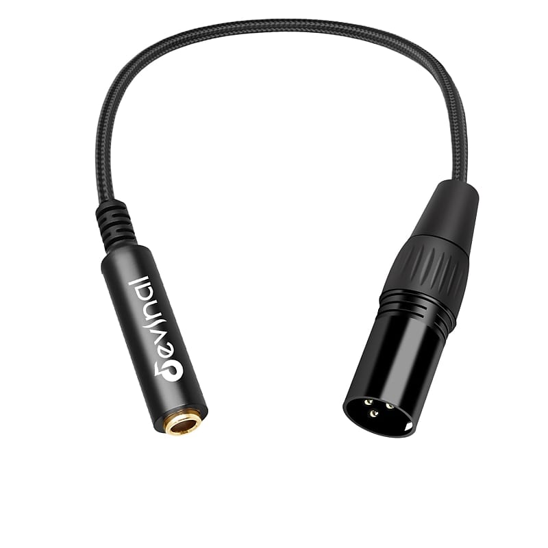 Devinal Professional 6.35mm 1/4 Inch Mono Male Plug to 3 Pin XLR Female  Jack Stereo Audio Microphone Adapter Converter Connector