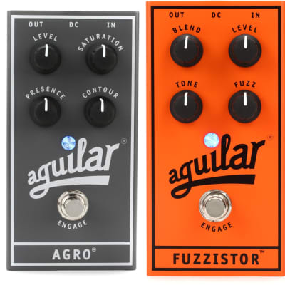 Aguilar AGRO Bass Overdrive Pedal Bundle with Aguilar Fuzzistor Bass Fuzz  Pedal