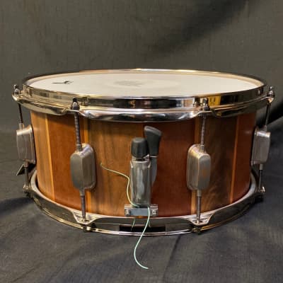 Snurf Drums Custom Triple Chocolate 14 x 6.5 Walnut and Mahogany Snare Drum - Natural image 3