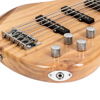Glarry GIB Electric 5 String Bass Guitar Full Size SS Pick-up Burlywood image 5