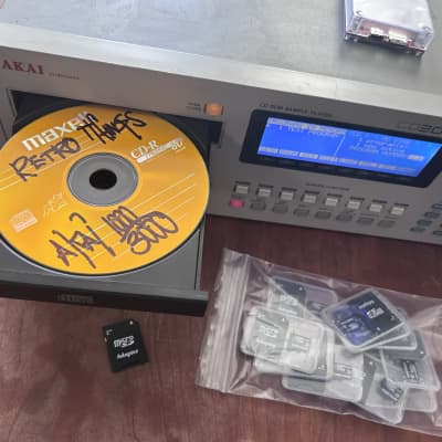 Akai CD3000 MIDI Stereo Digital Sampler, w 16MB Memory, New External ZuluSCSI drive, New Crisp LED Display, New Eprom set, NOS CD-ROM drive, 10x16GB SD cards, Analog & Digital synth/drum libraries (1993)