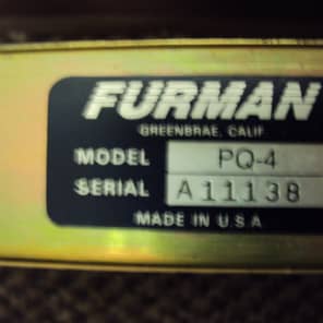 Furman PQ-4 Parametric Equalizer 4 Band USA image 5