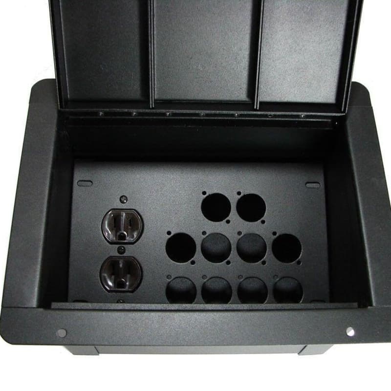 PROCRAFT FPPU-1DUP8X-BK Recessed Stage Pocket / Floor Box 1 AC + 8