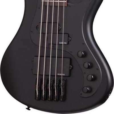 Schecter 2523 Stiletto Stealth-5 5-String Bass Guitar, Satin Black image 2