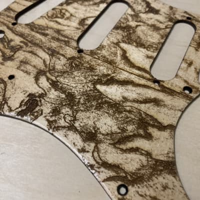 US made spalted wood look laser engraved wood pickguard for Stratocaster image 4