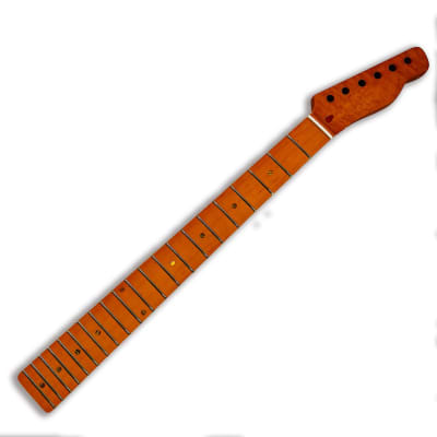 Tele-Style Amber Flame Maple Neck, Maple Fingerboard image 1