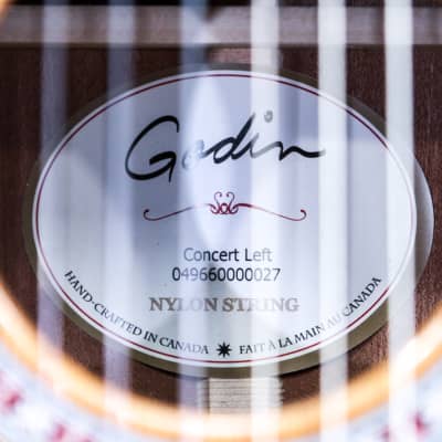 Godin Concert LEFT "B-Stock" Solid Mahogany / Solid Cedar Top Classical Guitar image 10