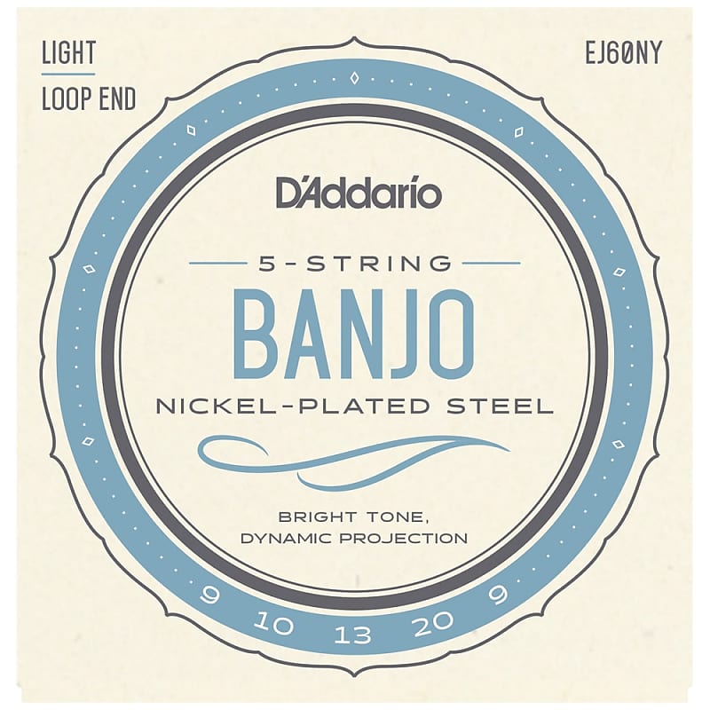 D'Addario EJ60NY 5-String Banjo Strings, NY Steel, Light 9-20 image 1