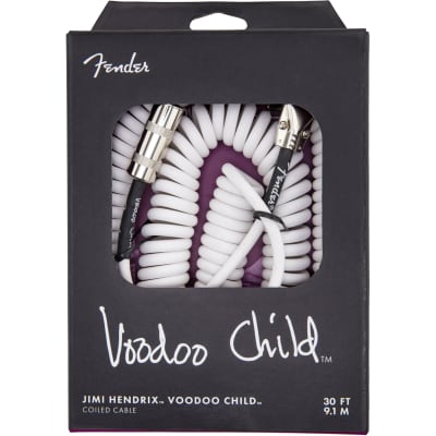 Fender 30 Feet Hendrix Voodoo Child Cable - White, Straight to Angled image 2