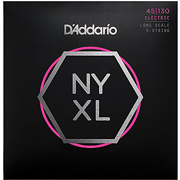 D'Addario NYXL45130 Nickel Wound Bass Guitar Strings 5-string Regular Light 45-130 Long Scale image 1