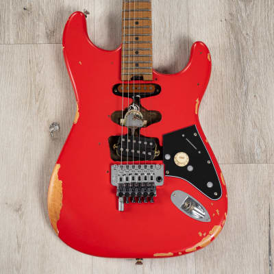 Mint EVH Frankie Relic Series Guitar, Maple Fingerboard, Relic Red image 2