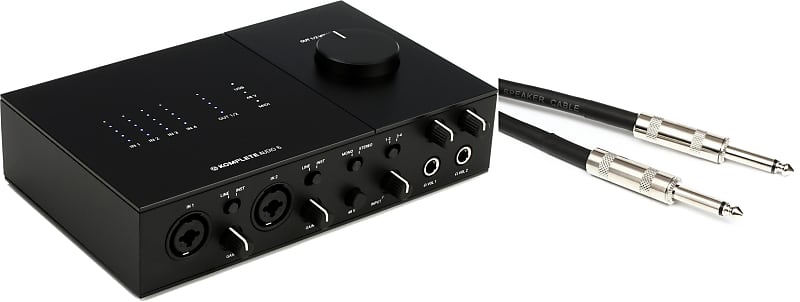 Native Instruments Komplete Audio 6 Mk2 USB Audio Interface Bundle with  Hosa SKJ-605 Speaker Cable - 1/4 inch TS to 1/4 inch TS - 5 foot