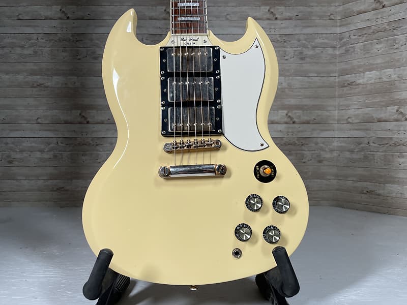 美品　Epiphone ’04 G-400 Les Paul SG Custom Epiphone G-400 Les Paul (SG) Custom Antique Ivory 2004