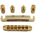 Seismic Audio Gold Tuneomatic Guitar Bridge with Posts for LP Electric Guitar