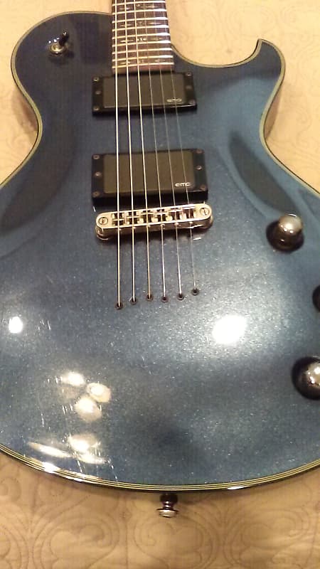 Schecter Damien Solo Elite 6 Metallic Blue with Active EMG Pickups Made in  Korea