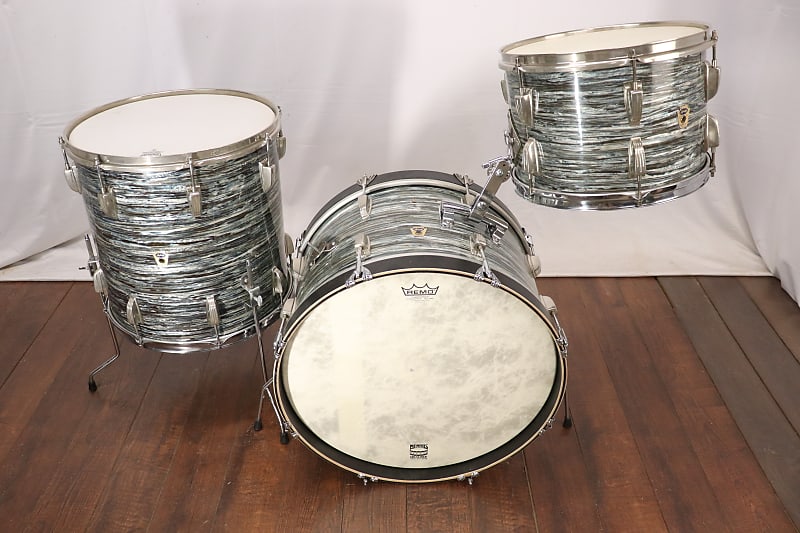 Ludwig Blue Oyster Pearl New Yorker 3pc Drum Kit Set Vintage 1960's 13/16/20" image 1
