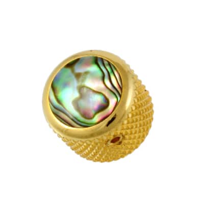 Q-Parts Natural Abalone Guitar Dome Knob Gold for sale