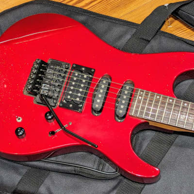 Hamer 1990's Centaura Metallic Red Sparkle KOREAN Vintage Super Strat Guitar, Fender DLX Gig Bag, EXC! for sale