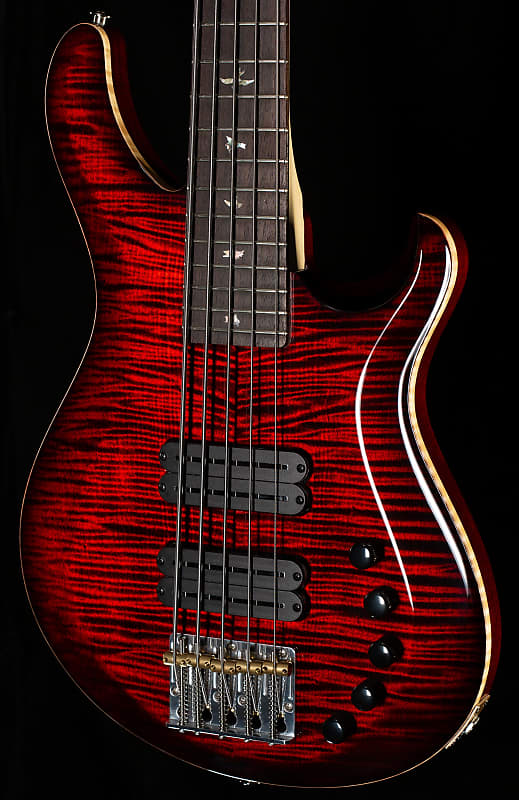 PRS Grainger 5 String Bass Fire Red Burst 10 Top (955) | Reverb