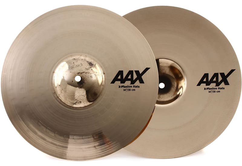 Sabian 14 inch AAX X-Plosion Hi-hat Cymbals - Brilliant Finish (3-pack) Bundle image 1
