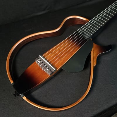 Yamaha SLG200N TBL Nylon String Silent Guitar with Hard Gig Bag,  Translucent Black