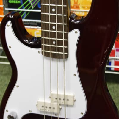 Johnson left handed bass guitar in wine red finish image 12