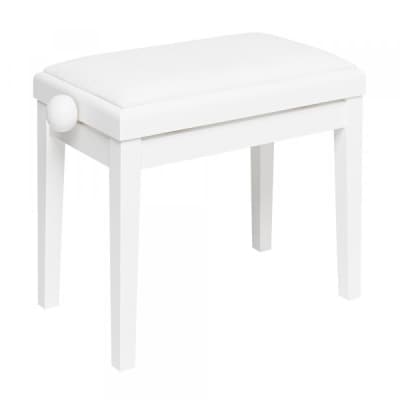 Stagg PB06 Piano Bench White with Adjustable Velvet Seat image 1