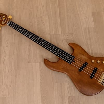 Moon JJ-5 Jazz Bass Five String Mahogany Body w/ Bartolini Pickups, Gold Hardware, Case image 11