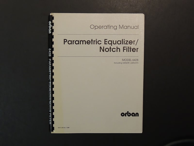 Orban Parametric Equalizer / Notch Filter Operating Manual [Three Wave Music] image 1