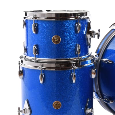Gretsch Broadkaster 12/14/20 3pc. Drum Kit Blue Sparkle (Vintage Build) image 4