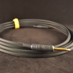 10 Foot Durable Instrument Cable with Mogami 2524, gold G&H plugs, Techflex Sleeving and Riptie wrap image 1