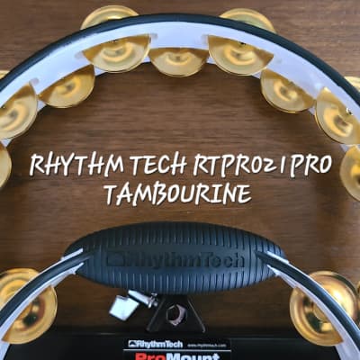 RhythmTech RTPRO1 Pro Series Tambourine with Steel Jingles - White image 2