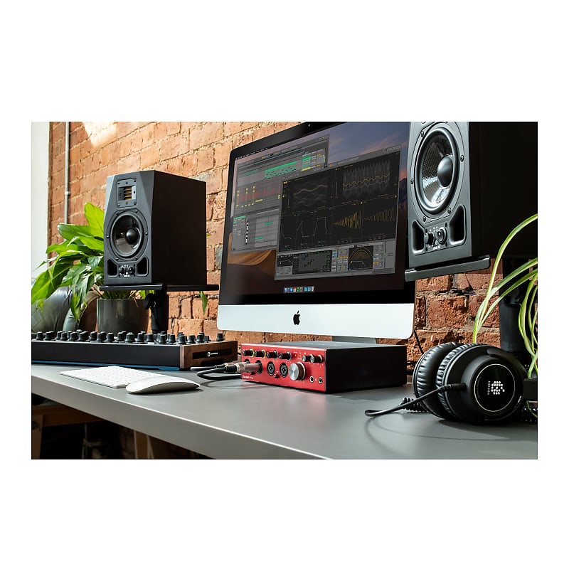 Focusrite Clarett+ 4Pre 18-In and 8-Out Audio Interface Bundle with  Headphones, Microphone Cable (4-Pack), and TRS Cable (2-Pack)