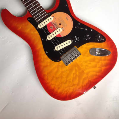 Fender Partscaster Stratocaster Hardtail Jimi Hendrix Tribute Quilted Maple Sunburst image 3
