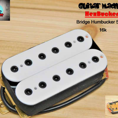 Guitar Madness HexBucker High Output Humbucker Bridge (52mm) White, Black poles image 6