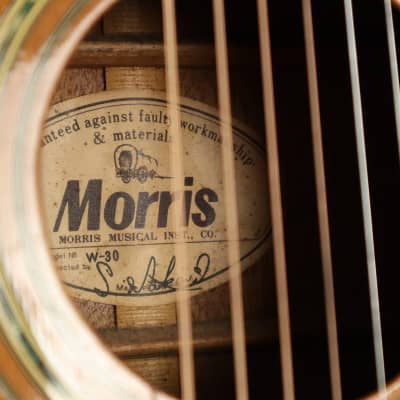 Vintage Morris Japan W-30 Solid Top Rosewood Natural Acoustic Guitar image 9