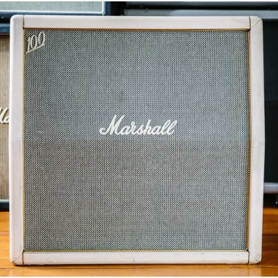 1970 White Marshall 4x12 Vintage Slant Cabinet 1969 image 1