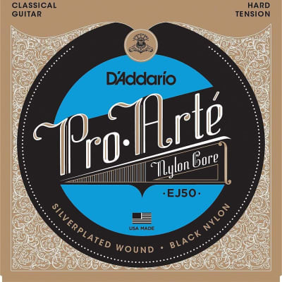 D'Addario EJ50 Pro Arte Black Nylon Classical Guitar Strings hard tension EJ50 image 1