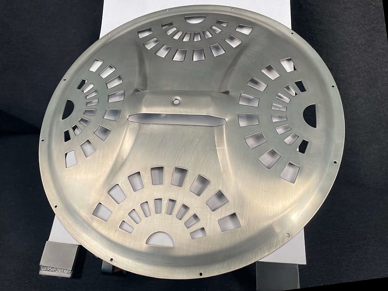 Resonator Guitar Cover Plate, 'Spider' Design, Brushed Reverb UK