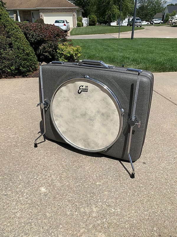 Suitcase Bass Drum with New 16” Evans Calftone Head Reverb