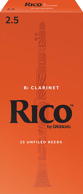 Rico by D'Addario Bb Clarinet Reeds, Strength 2.5, 25-pack image 1