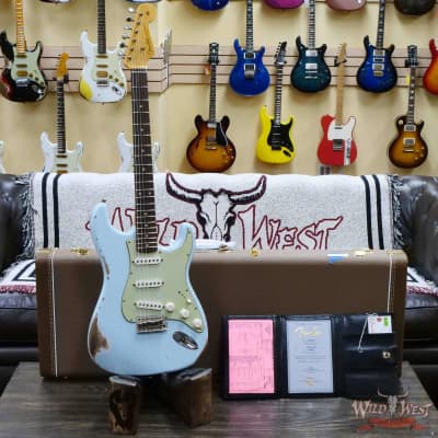 Fender Custom Shop 1962 Stratocaster Hand-Wound Pickups AAA Dark Rosewood Slab Board Relic Sonic Blue image 6