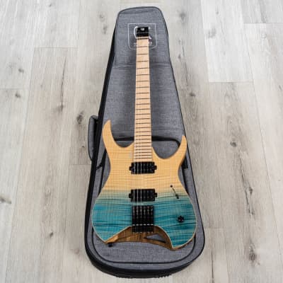 Mayones Hydra Elite 6 Headless Guitar, 3A Birdseye Maple Fretboard, Custom Blue Horizon image 10